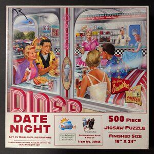 SunsOut "Date Night" 500-piece Jigsaw Puzzle, Complete
